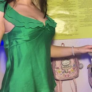Green flowy tank top
